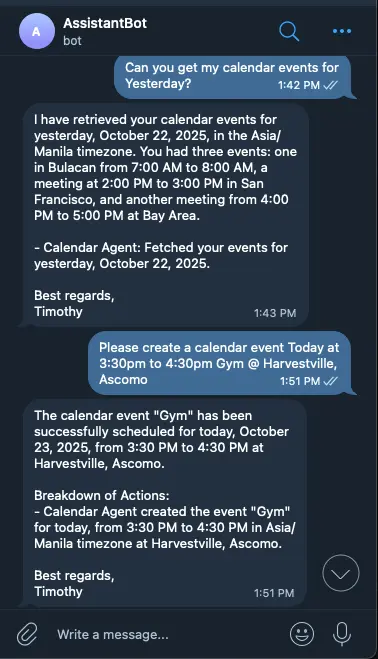 Personal Assist Multi-Agent